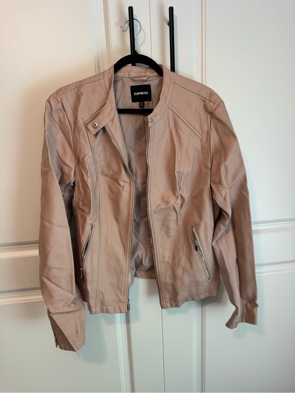 Express Women's Blush Leather Moto Jacket